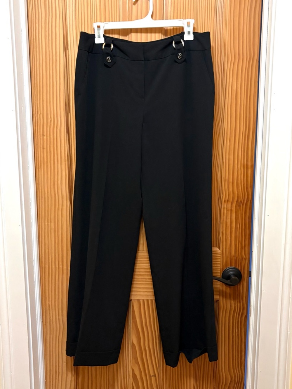 Larry Levine Stretch Women’s Black Wide-Leg Trousers Size 10